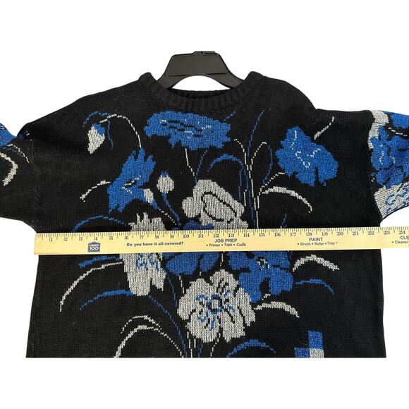 Vintage Distinctly Different Sweater Black, Blue And Silver Metallic Size 24W - Picture 9 of 9